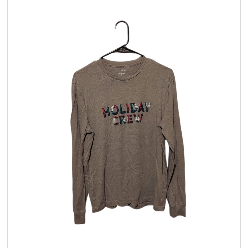 J. Crew Holiday Crew Long Sleeve Shirt Size Small Christmas Plaid Logo Preppy